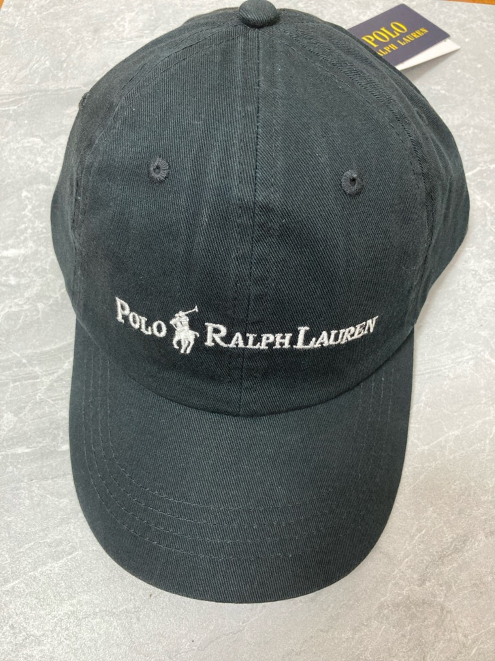 Polo by Ralph Lauren Black Baseball Cap with White Logo